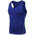 thumbnail image 2 of Domuza Mens Compression Shirts Casual Gym Workout Sleeveless Crew Neck Base Layer Tee Shirts Summer Sports Tops for Gym Running Basketball Blue 2XL, 2 of 4