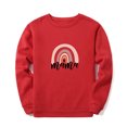 thumbnail image 3 of Abcnature Womens Crewneck Sweatshirt Casual Loose Fitting Tops Long Sleeve T Shirt Blouses Cute Graphic Funny Shirts Rainbow Casual Tee Red M, 3 of 5