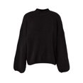 thumbnail image 6 of Wutalume Women's Casual Solid Color Loose Knit Sweater, Everyday Comfort Top, Soft Long Sleeve Pullover for Relaxed Wear and Lounging,Black S, 6 of 6