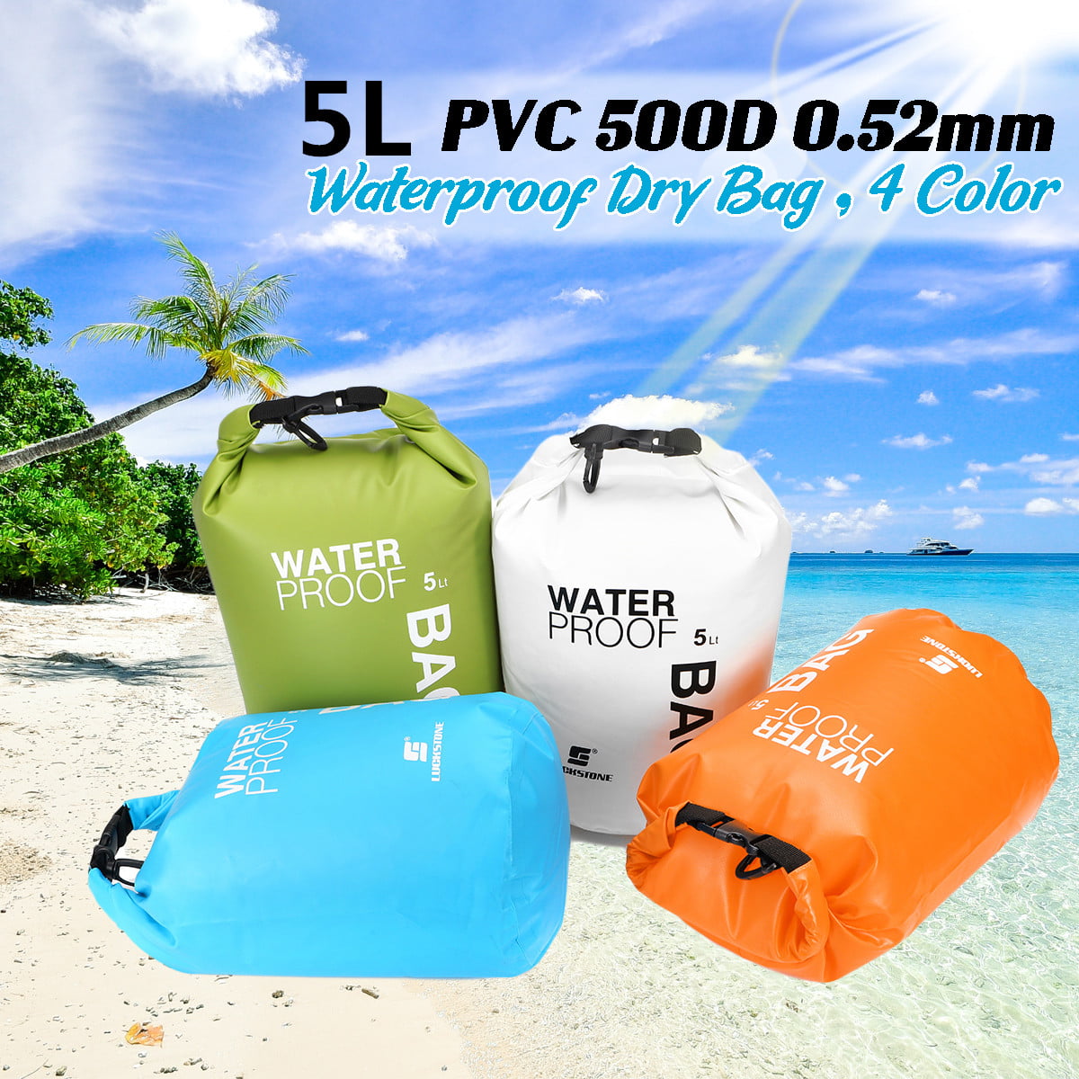 LN_ EG_ Backpack Kayak Ocean Pack Waterproof Dry Bag Sack Multi Color 2-20L WV 