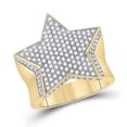 thumbnail image 4 of 10K Yellow Gold Mens Round Diamond Star Statement Ring 1-1/2 Cttw, Mens Size: 7-13, 4 of 4