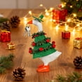 thumbnail image 6 of Bfogop Christmas Mini Desk Goose Outfit 7 Inch Silly Goose Statue Costume Mini Hat and Xmas Clothes Winter Christmas Table Key Holder Decor for Magnetic Duck Statue Desk Key Holder Decor, 6 of 6