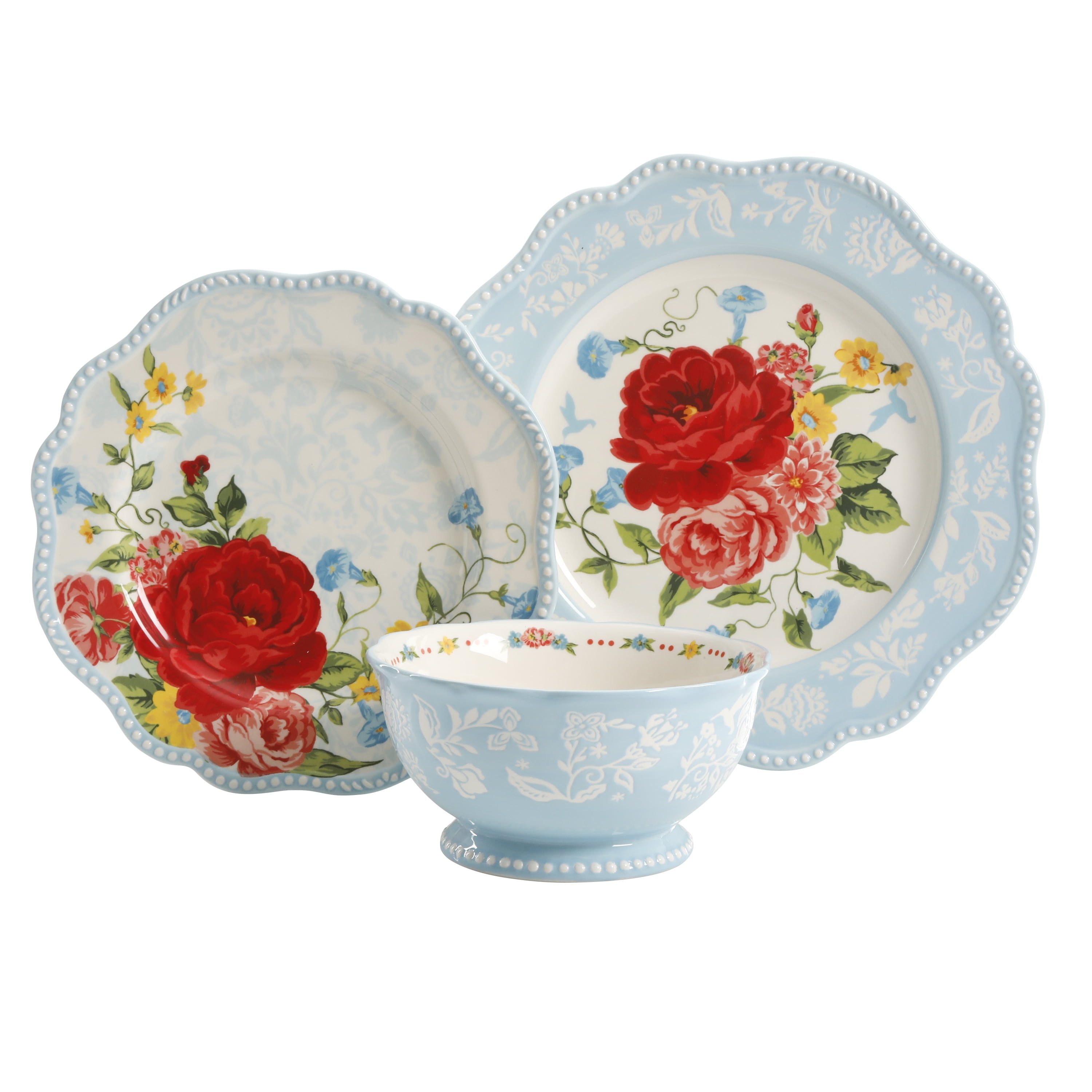 The Pioneer Woman Sweet Rose 12.8 x 8.7 inch Baker with Lid