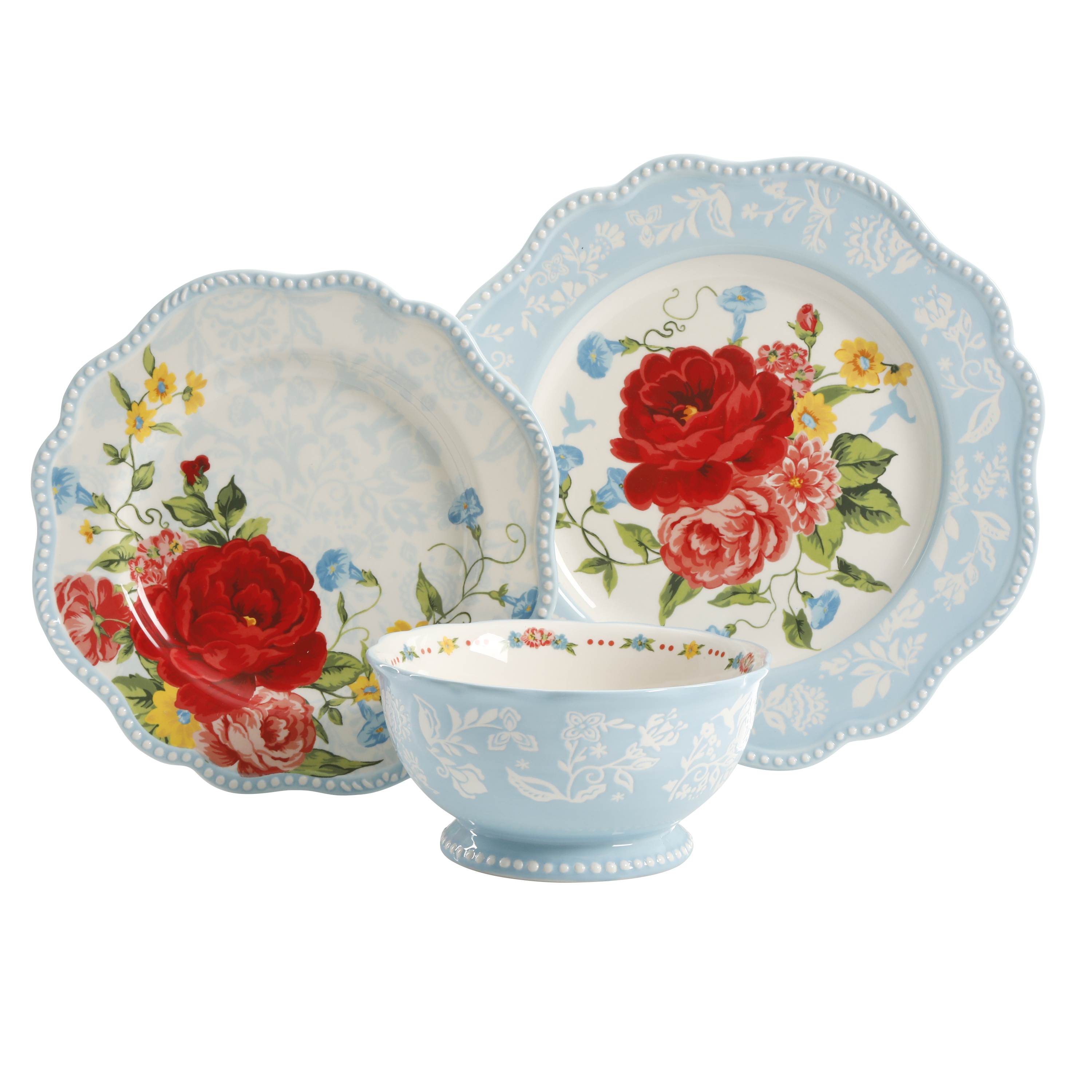 The Pioneer Woman Sweet Rose 12-Piece Stoneware Dinnerware Set photo 3