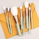 thumbnail image 1 of Nvzi Juego de 8 brochas de maquillaje para base, polvos, correctores, sombras de ojos, rubor, brochas de maquillaje verdes con bolsa de almacenamiento naranja, 1 of 4