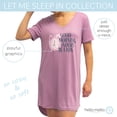 thumbnail image 3 of Hello Mello Let Me Sleep Lounge Sleepshirt V-Neck Short Sleeve Sleepwear, Good Morning Snooze Button Medium/Large (Women's), 3 of 8