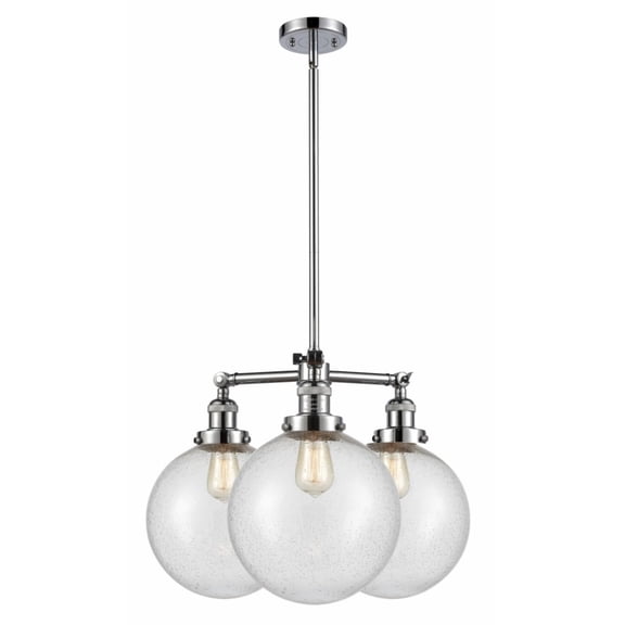 Innovations 207-PC-G204-10-LED X-Large Beacon 3 Light Chandelier part of the Franklin Restoration Collection, Polished Chrome