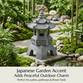 thumbnail image 3 of Solar‑Powered Japanese Pagoda Garden Statue Lantern, Resin Zen Outdoor Decor Light for Garden Landscape, 3 of 8