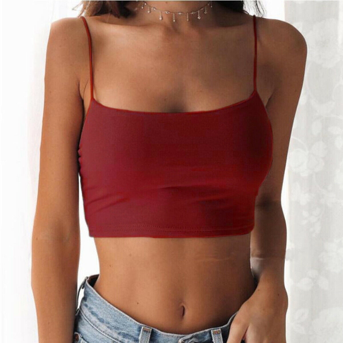 Ruewey Women Summer Tank Top Bustier Bra Vest