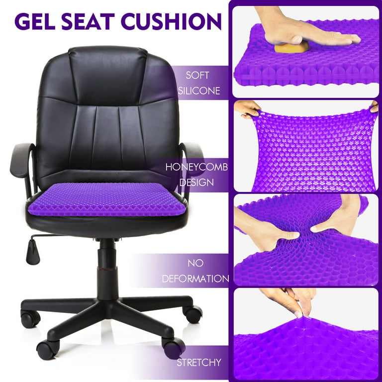 BIMZUC Gel Seat Cushion for Long Sitting - Thick & Extra Large, Gel Cushion  for Wheelchair Soft, Gel Chair Cushion Comfy, Gel Car Seat Cushion