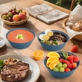 thumbnail image 4 of Homienly Wheat Straw Bowls, Unbreakable Soup Bowls Set of 6, Alternatives Plastic Bowls Microwave Safe, Dishwasher Safe Stackable 36oz Large Cereal Bowl for Kitchen, Camping, Serving (Navy Blue), 4 of 9