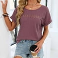thumbnail image 4 of Sexlip Womens Short Sleeve T Shirt Fun Cartoon Pattern Side Button Design Soft Fabric Relaxed Silhouette for Daily Casual Wear Red L, 4 of 6