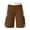 Brown, variant on Women Summer Casual Hook & Eye High Waist Straight Leg Cargo Shorts Side Stripes Bermuda Shorts with Fringe