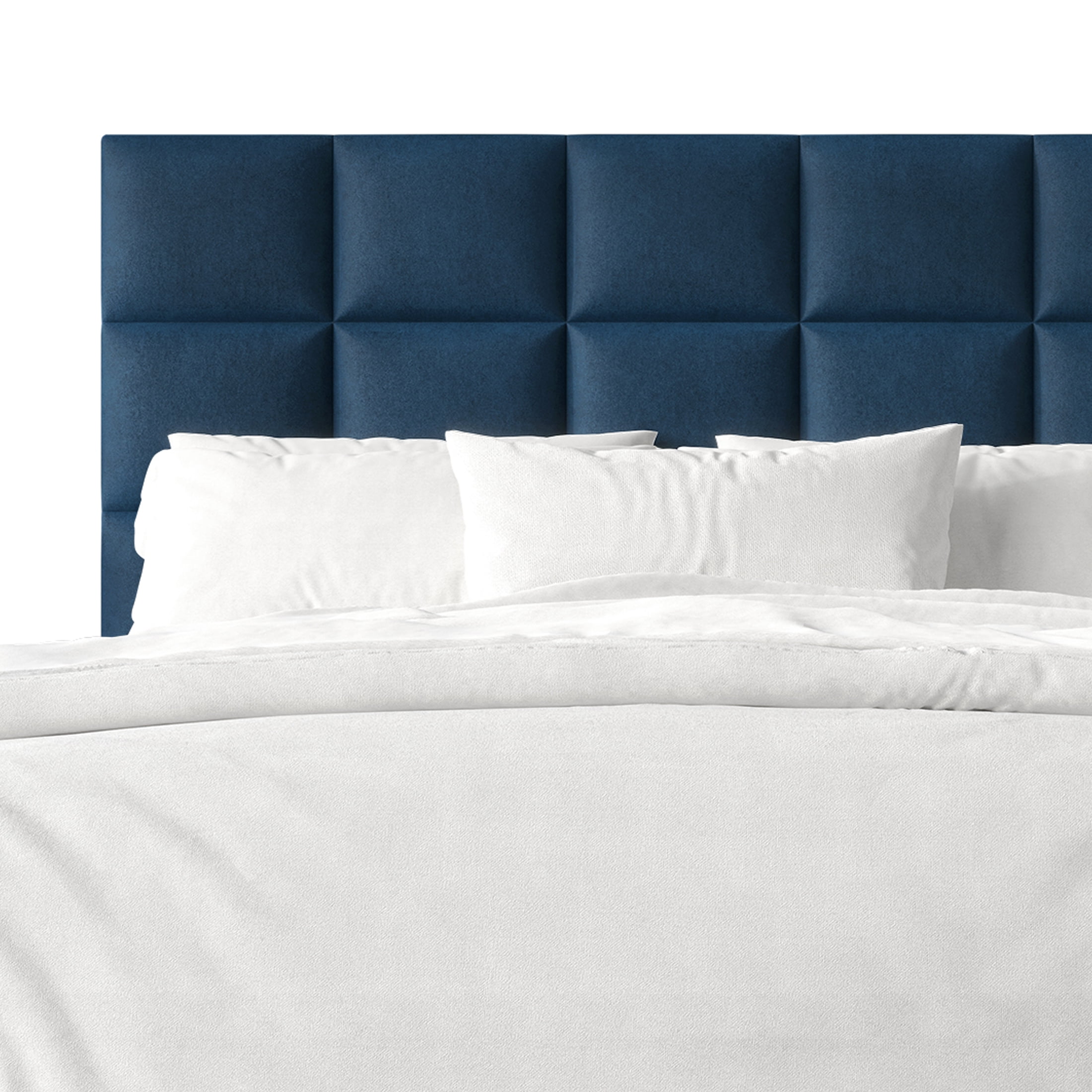 Castle Place Modern Elegance Velvet Upholstered Queen Bed, Navy Blue