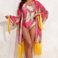 thumbnail image 3 of Lopeceal 3 Piece Bathing Suit Sets for Women Floral Plus Size Bikini Sets Beach Swim Cover Up Coverup, 3 of 7