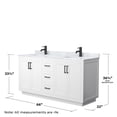 thumbnail image 5 of Wyndham Collection Miranda 66" Veneer Wood Double Bathroom Vanity in White/Black, 5 of 6