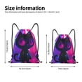 thumbnail image 2 of Daiia Neon Toy Cat Reflections Pattern Drawstring Backpack, Gym Bag, Lightweight Backpack, Water-Resistant Bag Travel Sports Backpack, Fitness Bag, Yoga Bag-Small, 2 of 6