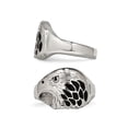 thumbnail image 3 of Mens Textured Black Enamel Eagle Ring in Stainless Steel, 3 of 4