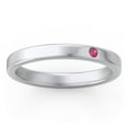 thumbnail image 3 of Bague Empilable en Pierre de Naissance avec Gravure - Rubis (Juillet), 3 of 7