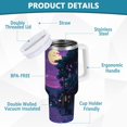 thumbnail image 2 of Yayeee 40oz Double-Wall Insulated Stainless Steel Tumbler with Handle Bottle, Purple Street, 2 of 8
