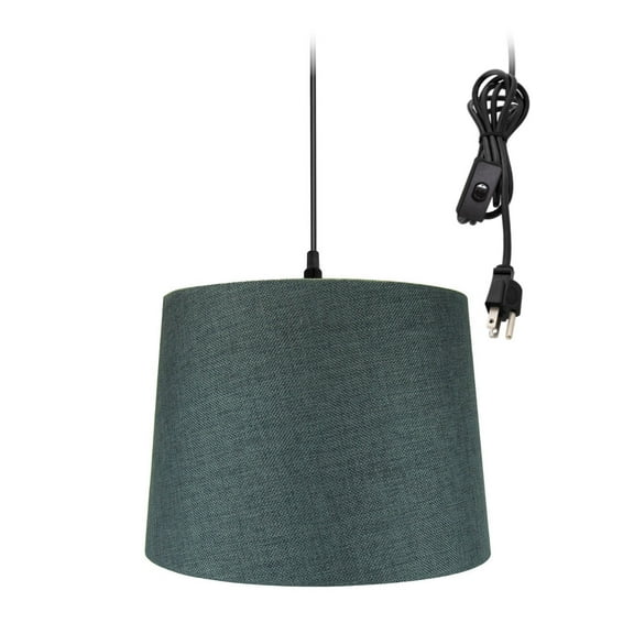 14w 1-Light Plug-In Swag Pendant Lamp Granite Gray