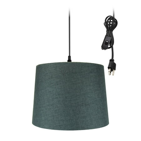 

14w 1-Light Plug-In Swag Pendant Lamp Granite Gray