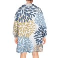 thumbnail image 2 of Wearable Oversized Blanket,Blue Floral and Petal Pattern Wearable Blanket Hoodie for Adults,Cozy Hooded Blankets with Super Pockets,Super Warm Fuzzy Pullover for Women & Men, 2 of 6
