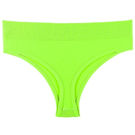 Annhoo Womens Knitted Thong Panties Casual Low Waist Everyday Briefs Trendy Yoga Shorts Comfy Bikini Underwear
