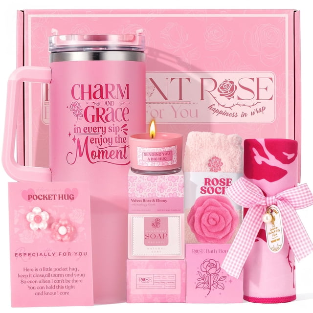 Set de regalo TsunNee Luxury Rose Pink con vaso aislante de 1,2 litros
