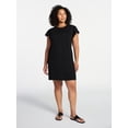 thumbnail image 2 of Time and Tru Women's Cotton T-Shirt Mini Dress with Short Flutter Sleeves, Sizes XS-XXXL, 2 of 6