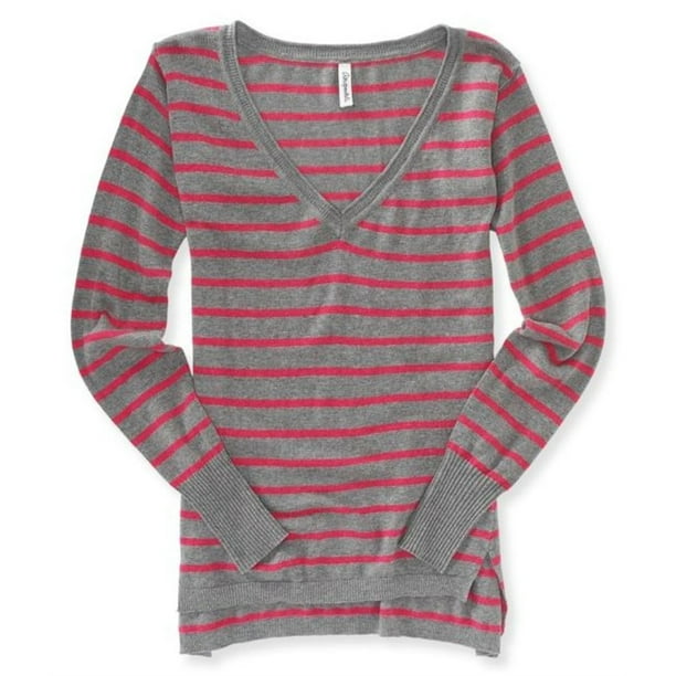 Suéter de punto a rayas Aeropostale para mujer Rosa Grande Tejer
