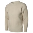 thumbnail image 1 of Gibobby Suéter ligero hombre Suéter de lana merino con cuello redondo para hombre(Beige,Grande), 1 of 5