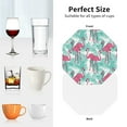 thumbnail image 6 of Naloa Flamingo Leather Coasters for Drinks, Durable Drink Coasters 4 Set for Tabletop Protection, Luxurious Home Décor and Housewarming Gift ( {designName})Octagon, 6 of 6