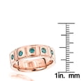 thumbnail image 3 of Rings Blue 0.3 Ctw Diamond Wedding Band Men Comfort Fit Five Stone Ring (Rose Gold Size 11), 3 of 3