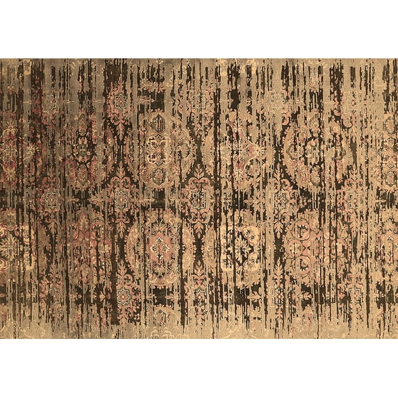 Ahgly Company Indoor Rectangle Oriental Brown Industrial Area Rugs, 5' x 7'