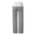 thumbnail image 6 of ATOYSOY Women's Activewear Wide Leg Pants Retro Regular Comfy Casual Workout Palazzo Pants Trousers Striped Bandage Sweatpants High Waist Trendy Pants Black S, 6 of 6