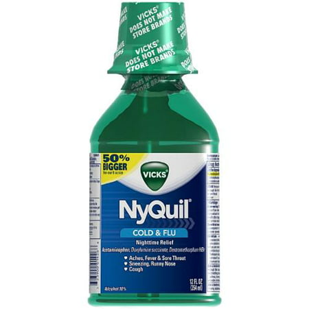Vicks Nyquil Rhume et grippe secours liquide Nighttime, saveur originale (12 oz pack de 3)