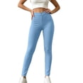 thumbnail image 2 of Karymi Pants for Women High Waist Stretch Skinny Pants, Button Closure Solid Casual Slim Fit Long Trousers, 2 of 6