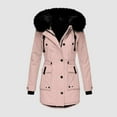 thumbnail image 2 of NECHOLOGY Flannel Wool Jacket Women Plus Size Daily Winter Coat Lapel Collar Long Sleeve Casual Warm Jackets for Women Outerwear Pink Large, 2 of 4