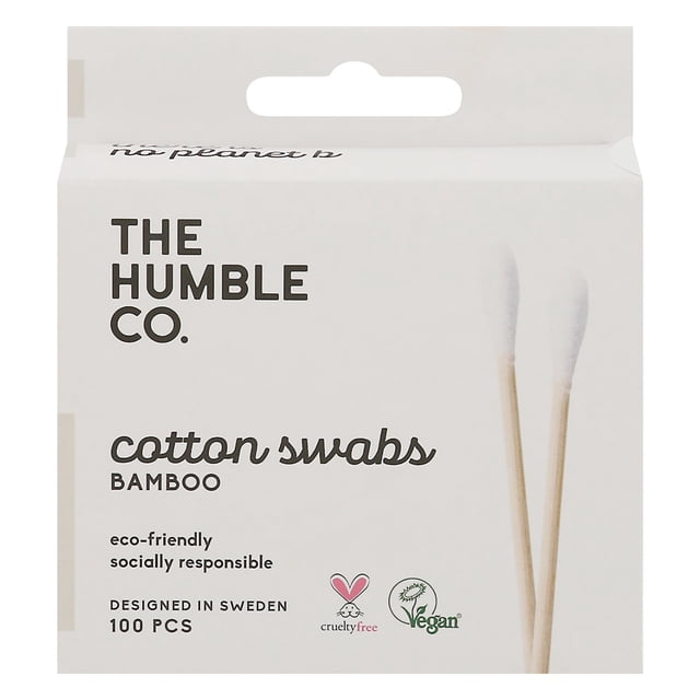 Funda de bambú Humble Co de Cotton Swabs, 10 unidades x 100 unidades