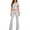 Gray, variant on Bloomae Women's 2 Piece Athletic Outfits Matching Lounge Sets Short Sleeve Basic Solid Color Crewneck Crop Tops and Wide Leg Flared Bootcut Pants Tracksuit Sets