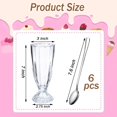 Set of 6 Milkshake Glasses with Spoons 12 Oz Clear Cocktail Glasses
