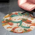 thumbnail image 4 of Christmas Cartoon Snowman Round Carpet Circle Rug Outdoor Patio Area Rug Washable Large Area Rugs Hallway Room Decor Fitness Mats, 4 of 8