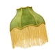 thumbnail image 5 of Pantalla de lámpara de terciopelo, pantalla de lámpara victoriana con ribete de flecos, E27, de clásica en forma de campana con borde festoneado, de Verde amarillo, 5 of 8