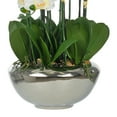 thumbnail image 5 of Vanity Art Plastic Phalaenopsis Orchids Floral Arrangement in Pot Home Decor | 14 Stems Real Touch White Artificial Flowers for Decoration with Green Leaf in Silver Ceramic Pot, MLTAO-1082YS, 5 of 6