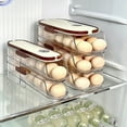 thumbnail image 4 of Rack Storage Solution for Kitchen|Portable Egg Holder for Fridge Organizer and Egg Storage Auto Rolling Dispenser with Lid, 4 of 7
