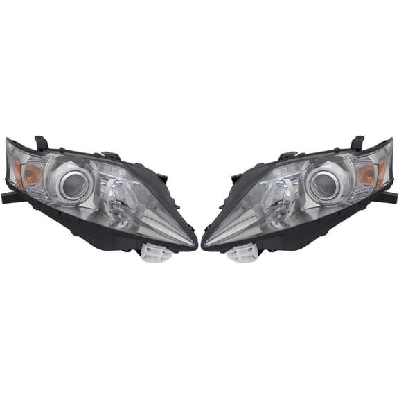 For Lexus RX350 Headlight 2010 2011 2012 Pair Driver and Passenger Side Chrome Bezel LX2502147 | 81150-0E050