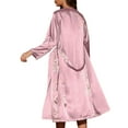 thumbnail image 3 of Women's Lace Trimmed Nightgown Set - Adjustable Tie-Waist Robe & Sleep Dress, Lightweight Two-Piece Loungewear for All Seasons,Champagne XL, 3 of 4