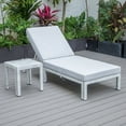 thumbnail image 4 of LeisureMod Chelsea Modern Weathered Grey Aluminum Outdoor Chaise Lounge Chair With Side Table & Light Grey Cushions, 4 of 13