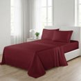 thumbnail image 5 of 4 Piece Thin Breathable Sheet Set - 1500 Series, Queen, Burgundy, 5 of 10